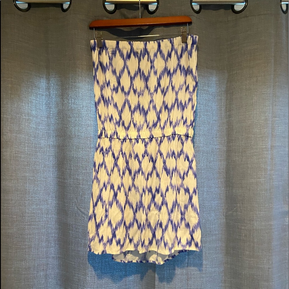 Forever 21 blue/white strapless dress